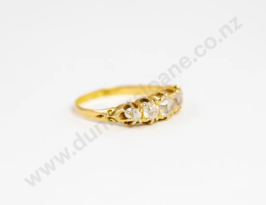18ct Five Stone White Sapphire Bridge Ring Image 1++