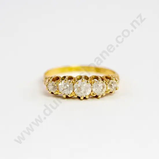 18ct Five Stone White Sapphire Bridge Ring