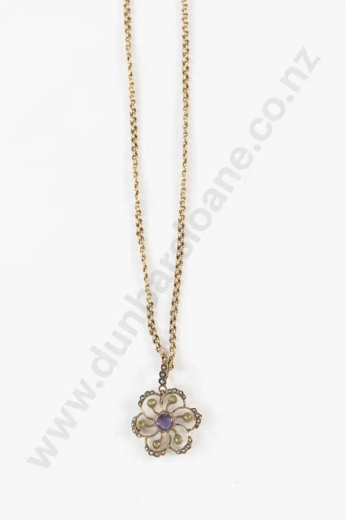 Edwardian Gold Floret Pendant Image 1++