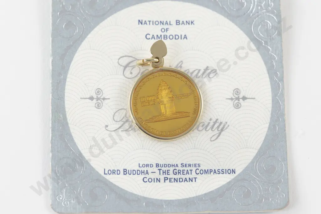 Cambodia 2005 Proof 1/10oz Fine Gold Lord Buddha Pendant Image 1++