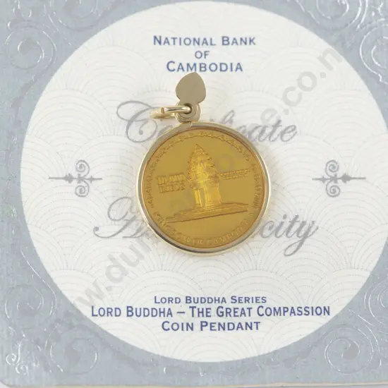 Cambodia 2005 Proof 1/10oz Fine Gold Lord Buddha Pendant
