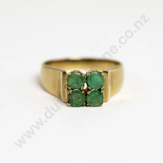 9ct Four Stone Emerald Ring