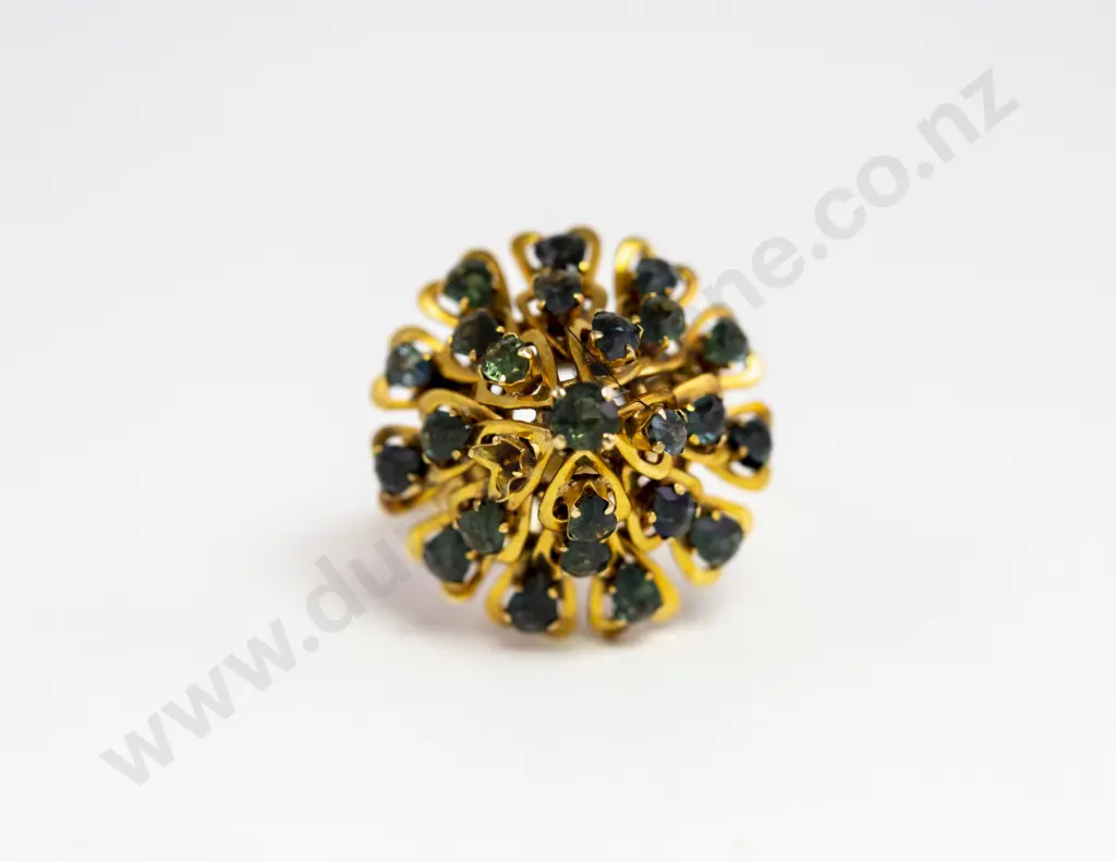 9ct 24Stone Sapphire Princess Style Cluster Ring Image 1++
