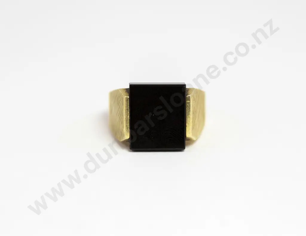 14ct Gents Onyx Dress Ring Image 1++