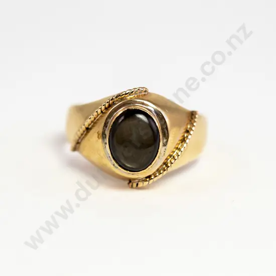 9ct Gents Single Star Sapphire Ring