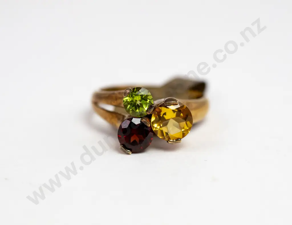 9ct Three Gemstone Ring Image 1++