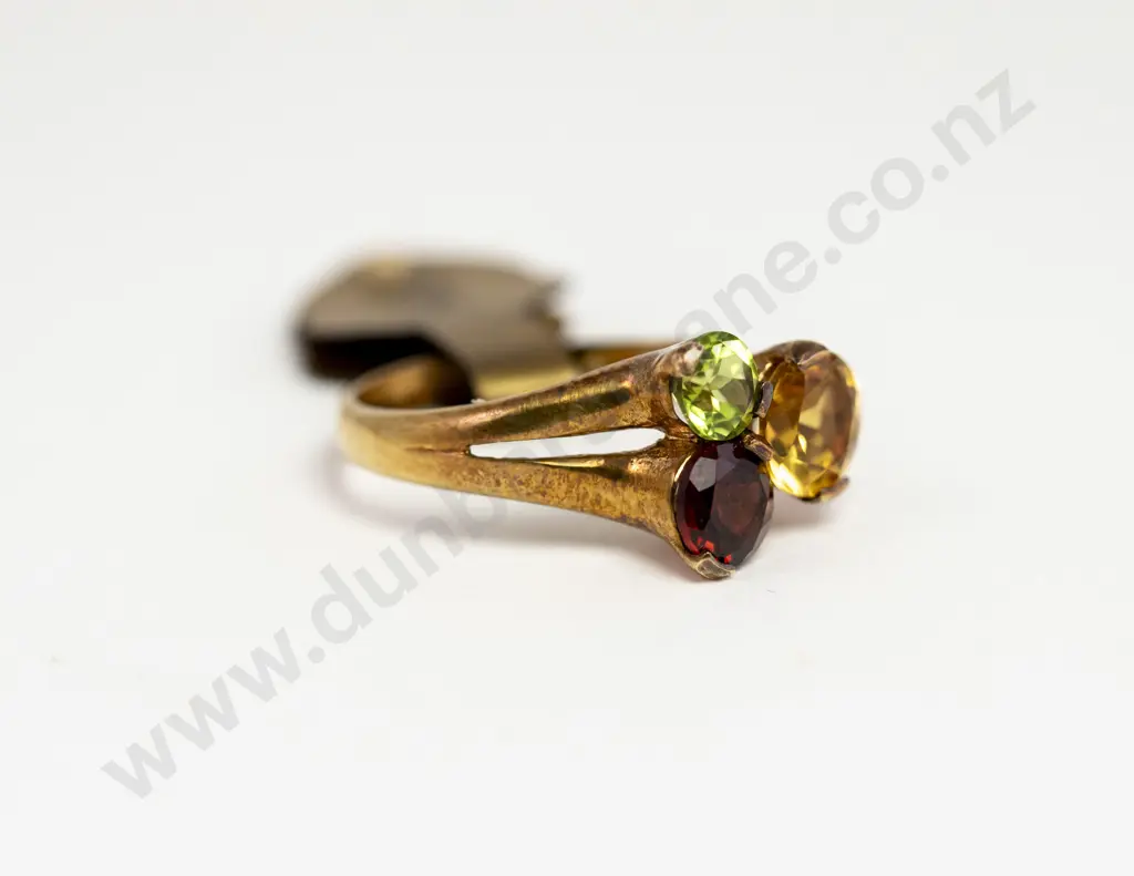 9ct Three Gemstone Ring Image 1++