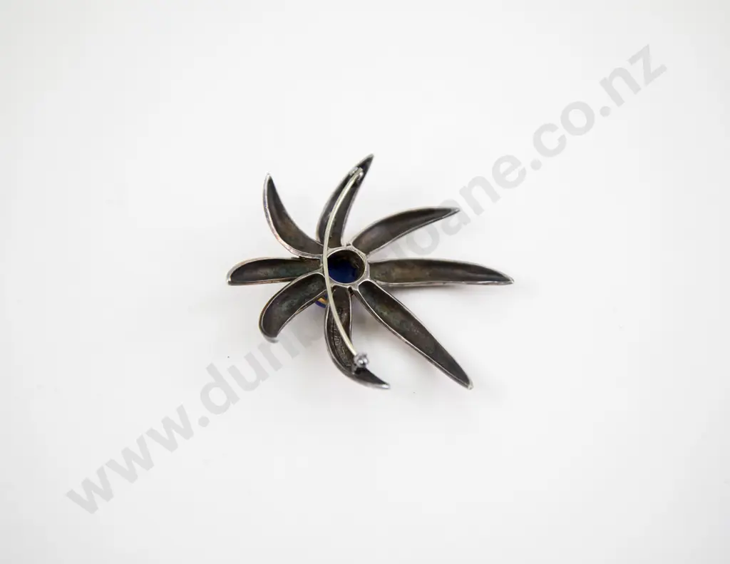 Tiffany & Co 1995 Fireworks S/S and 18ct Lapis Brooch Image 1++