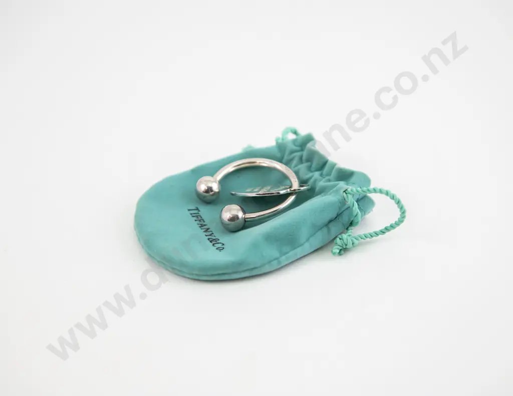 Tiffany & Co Sterling Silver Heart Tag Key Ring Image 1++