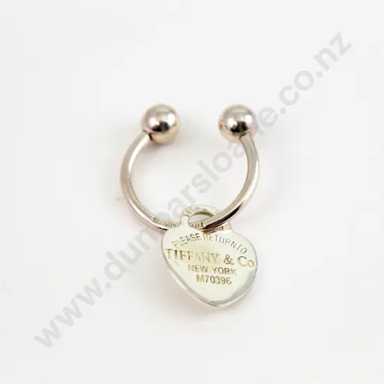 Tiffany & Co Sterling Silver Heart Tag Key Ring