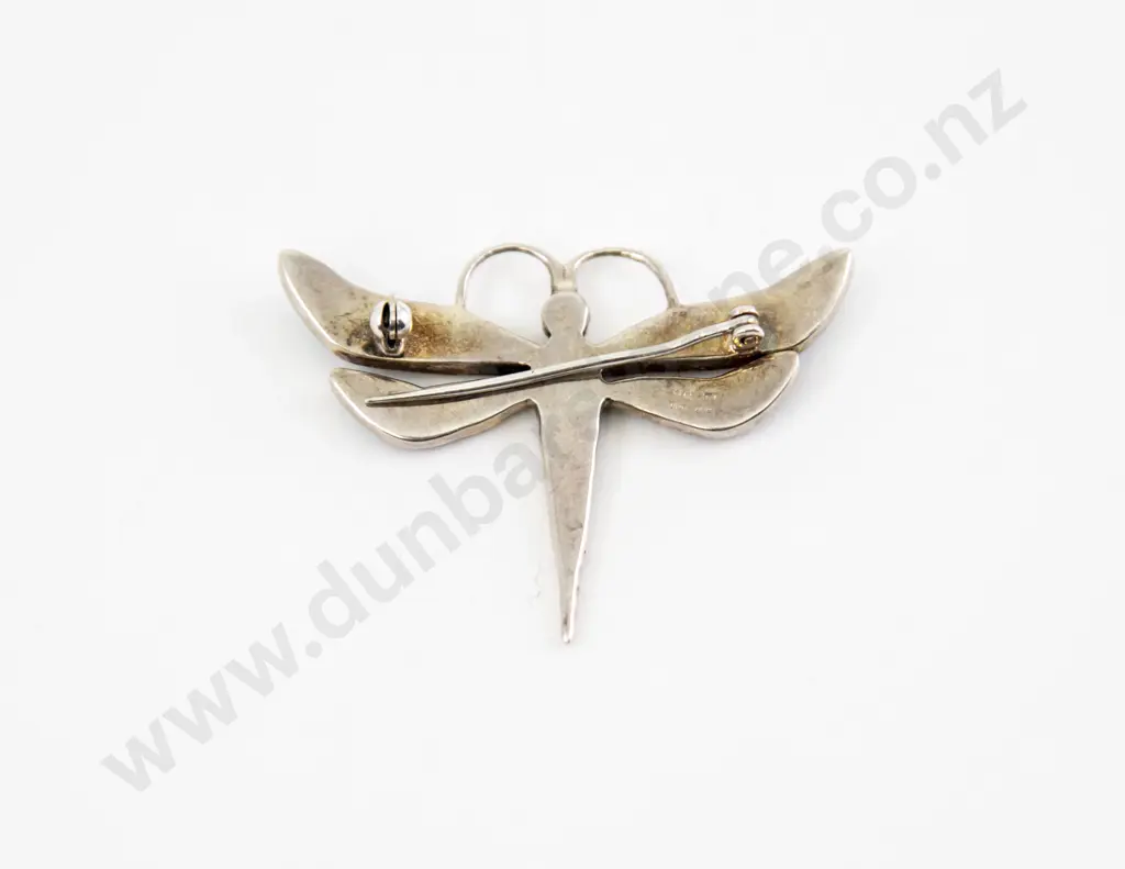 Sterling Silver and Opal Dragonfly Brooch Image 1++