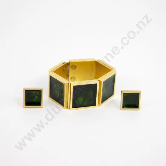 Atelier De Thorda Snap Bangle and Matching Clip On Earrings