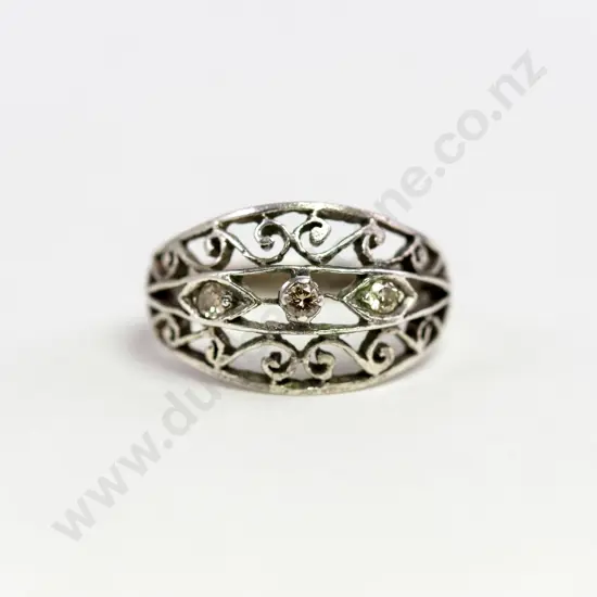 S/S Three Stone Diamond Ring