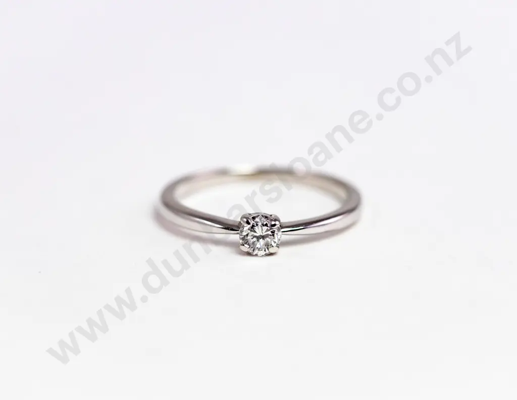 18ct White Gold Solitaire Diamond Ring Image 1++
