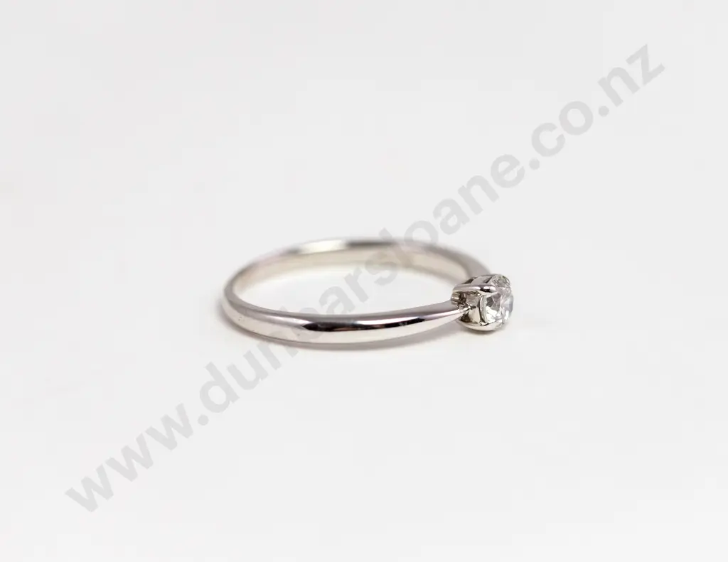 18ct White Gold Solitaire Diamond Ring Image 1++