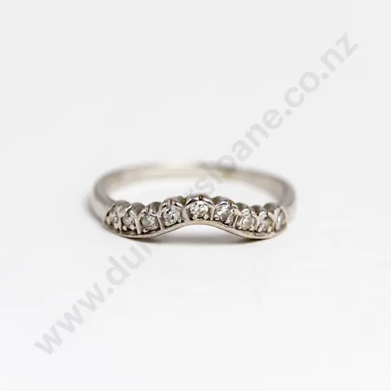 18ct White Gold Nine Stone Diamond Curve Band