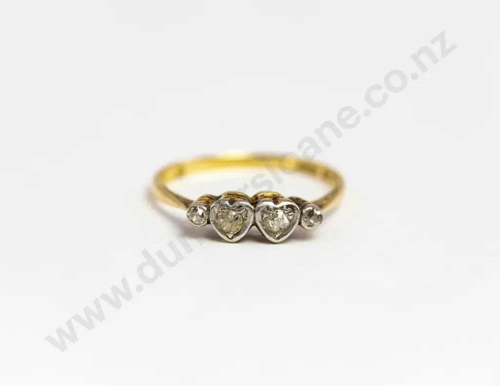18ct Four Stone Diamond Heart Bridge Ring Image 1++