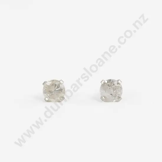 Pair 14ct White Gold Diamond Stud Earrings