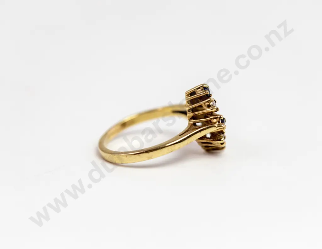 9ct Five Stone Sapphire and Diamond Ring Image 1++