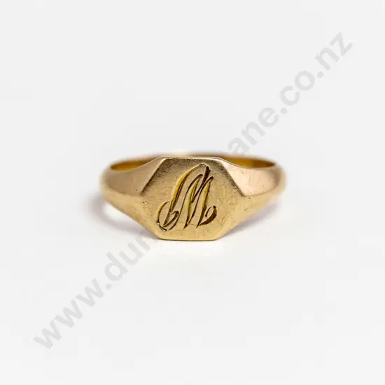 9ct Initialled Signet Ring