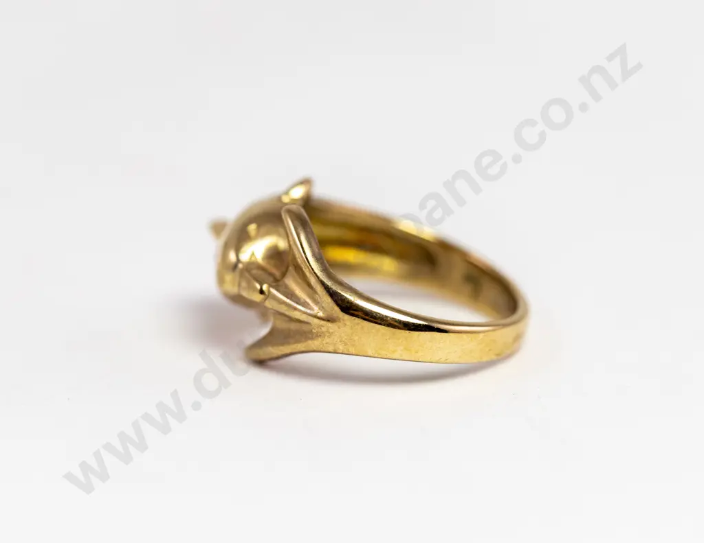 9ct Single Diamond Dolphin Ring Image 1++
