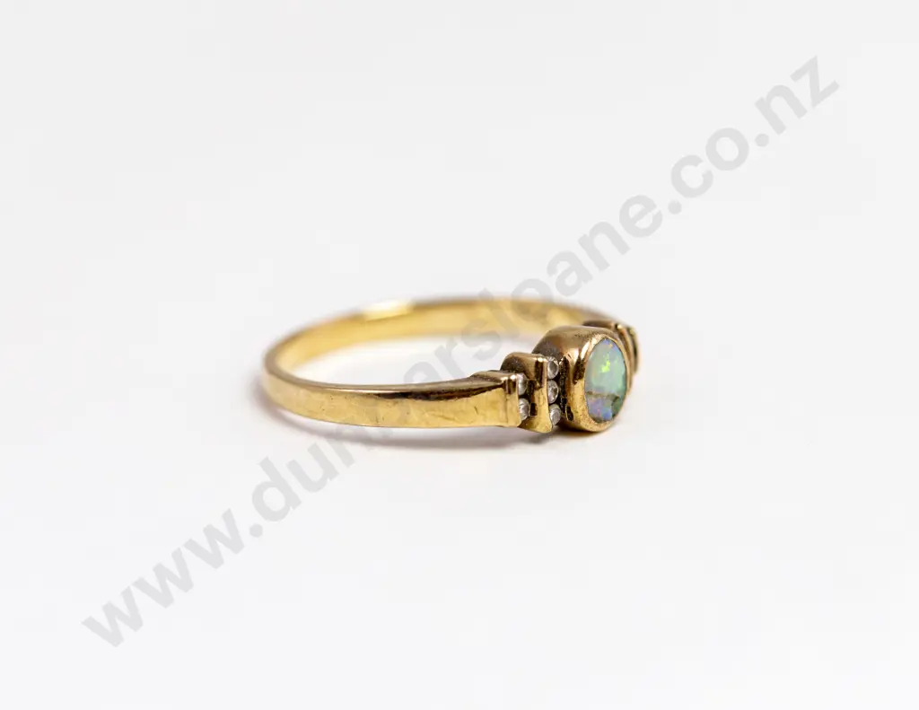 9ct Eleven Stone Opal and Diamond Ring Image 1++