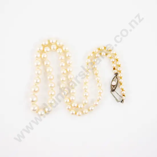 Single Strand Graduated Cultured Pearl Necklace