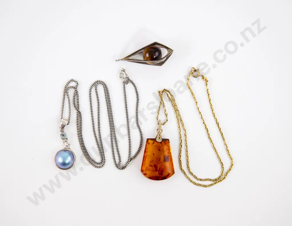 S/S Single Blue Mabe Pearl Pendant Image 1++