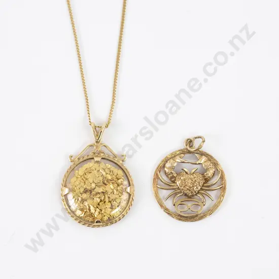 9ct Cancer Zodiac Emblem Pendant