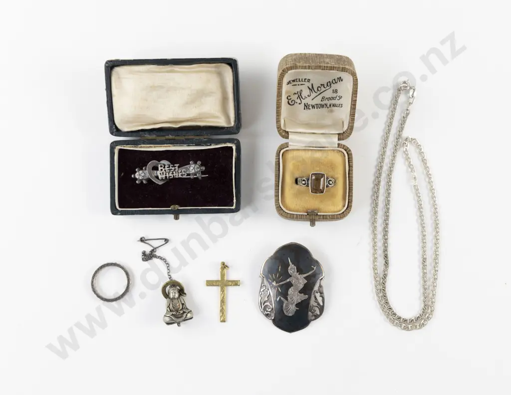 Victorian S/S 'Best Wishes' Bar Brooch Image 1++