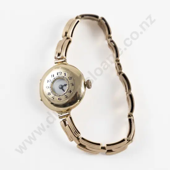 All 15ct Cased Lever Wind Ladies Wrist Watch