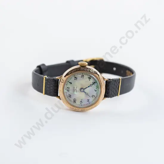 Jas Pascoe 9ct Cased MOP Ladies Wrist Watch