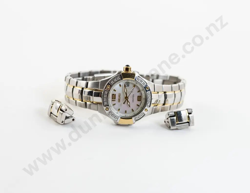 Seiko MOP and Diamond Ladies Wrist Watch Image 1++