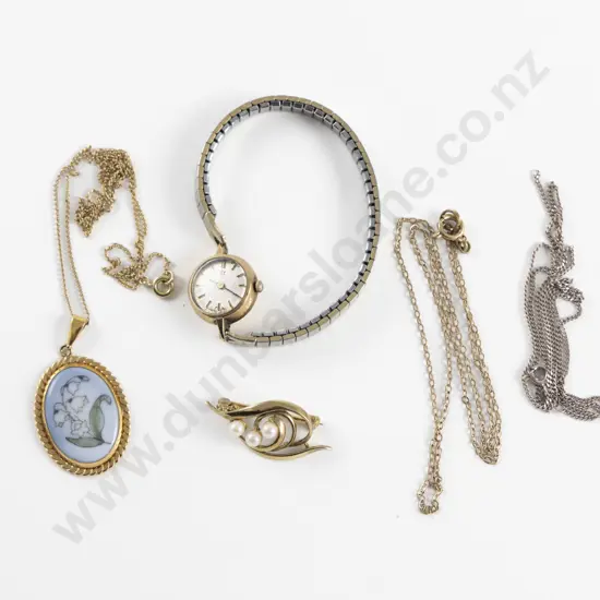 Small Collection Costume Jewellery including Omega Ladies Wrist Watch