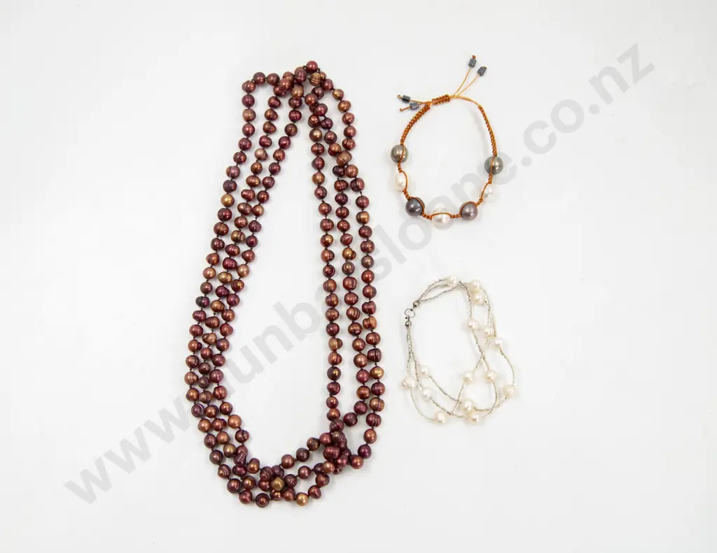 Single Strand Fresh Water Pearl Opera Length Necklace Image 1++