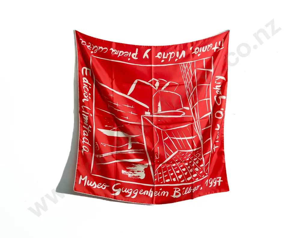 Three Guggenheim Bilbao Museum Silk Scarfs Image 1++