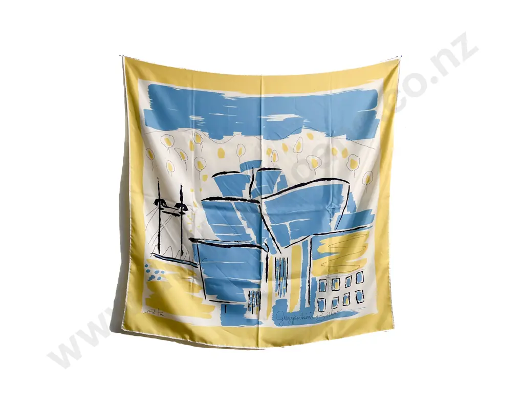 Three Guggenheim Bilbao Museum Silk Scarfs Image 1++