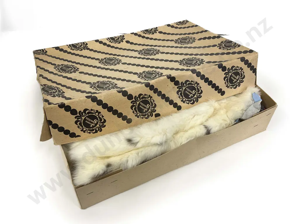 Vintage Imitation Ermine Fur Evening Jacket and mink piece with James Smith Packaging Box Image 1++