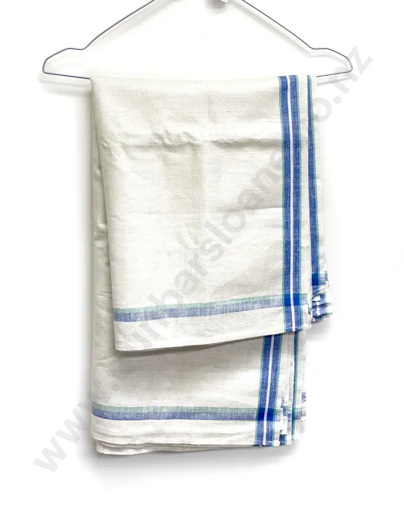 Six Unused Fine Linen Tea Towels still with Kirkcaldie and Stains Label 4/5each Image 1++