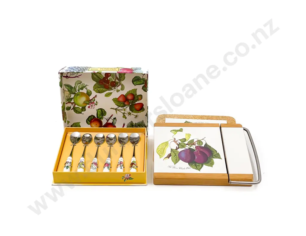 Boxed Portmerion Teaspoon Set together with Cheeseboard & Other Image 1++