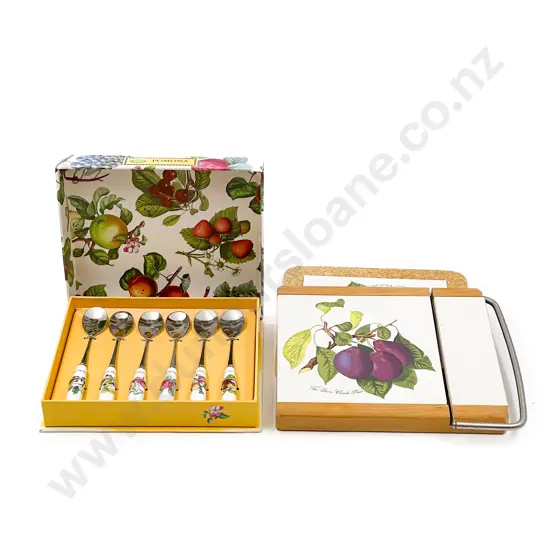 Boxed Portmerion Teaspoon Set together with Cheeseboard & Other