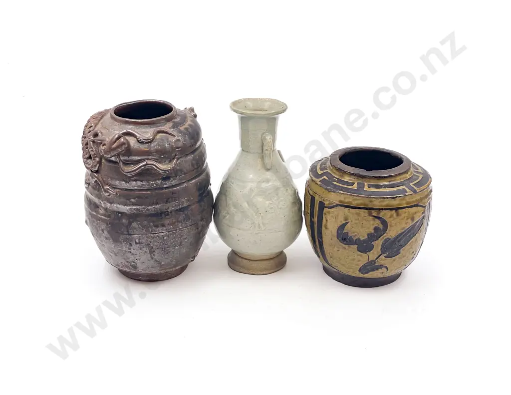 Three Assorted Pottery Vases Image 1++
