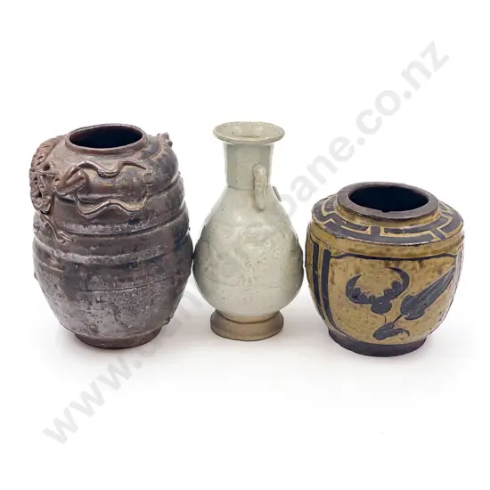 Three Assorted Pottery Vases