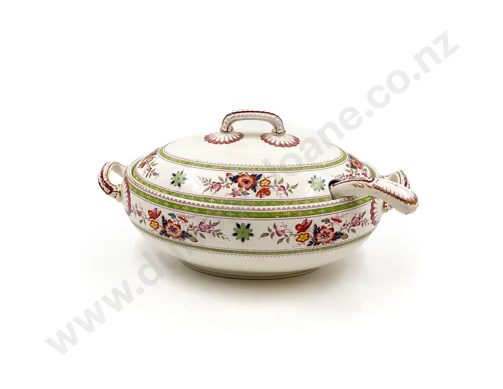 Fancy China Tureen & Ladle Image 1++