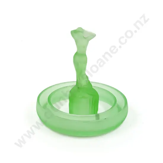 Pressed Glass Figure & Flower Trough