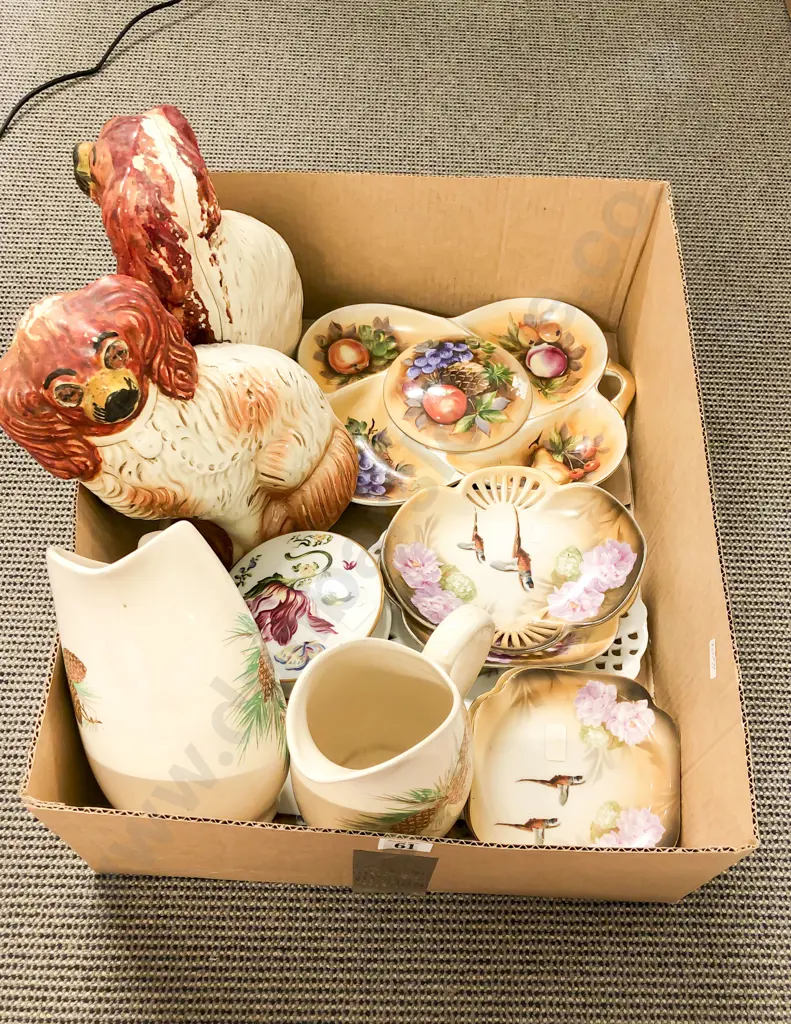 Small Quantity of Assorted Fancy China together with Pair of Mantel Dogs Image 1++