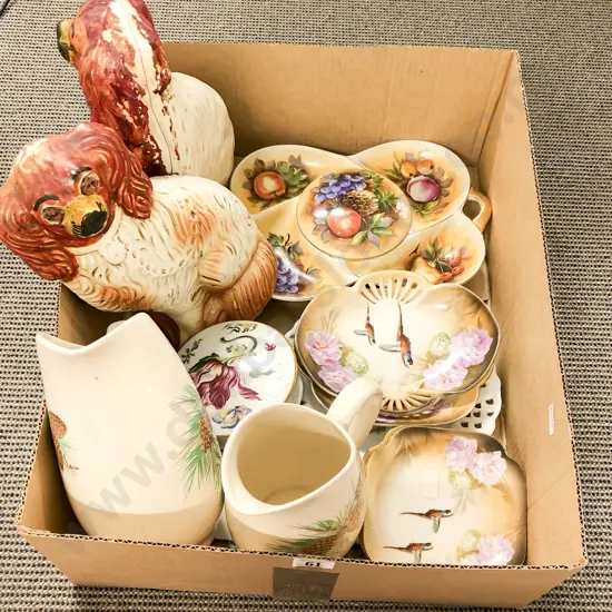 Small Quantity of Assorted Fancy China together with Pair of Mantel Dogs