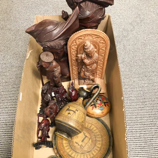 Quantity of Assorted Figural Woodware etc
