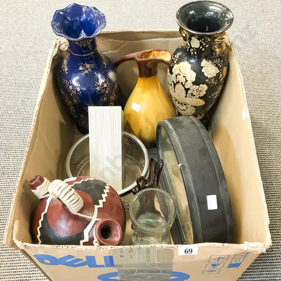 Box of Assorted Vases etc