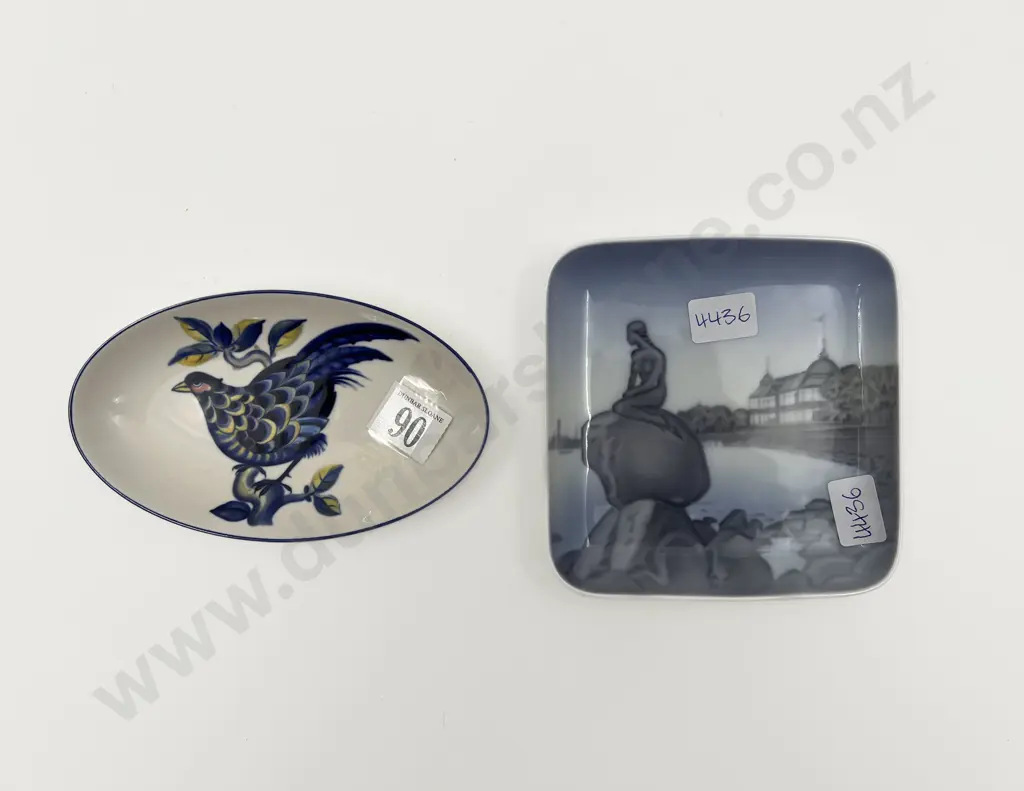 Royal Copenhagen Blue Pheasant Dish together with B & G Dish Image 1++